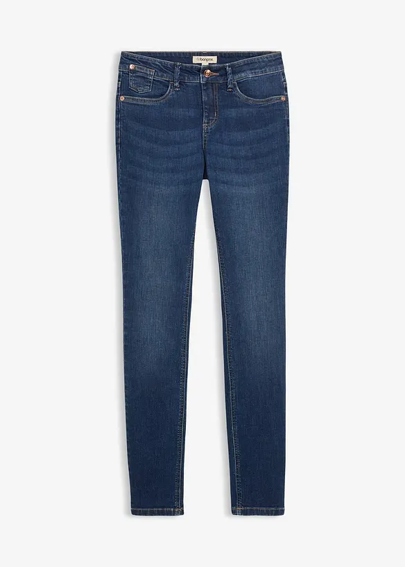 Skinny jeans Mid Waist, i &oslash;kologisk bomull, bonprix