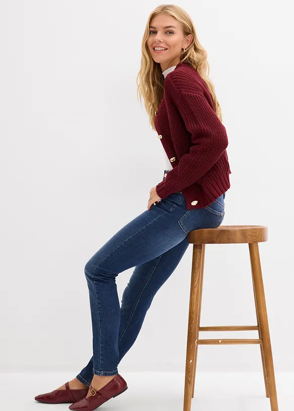 Skinny jeans Mid Waist, i &oslash;kologisk bomull, bonprix