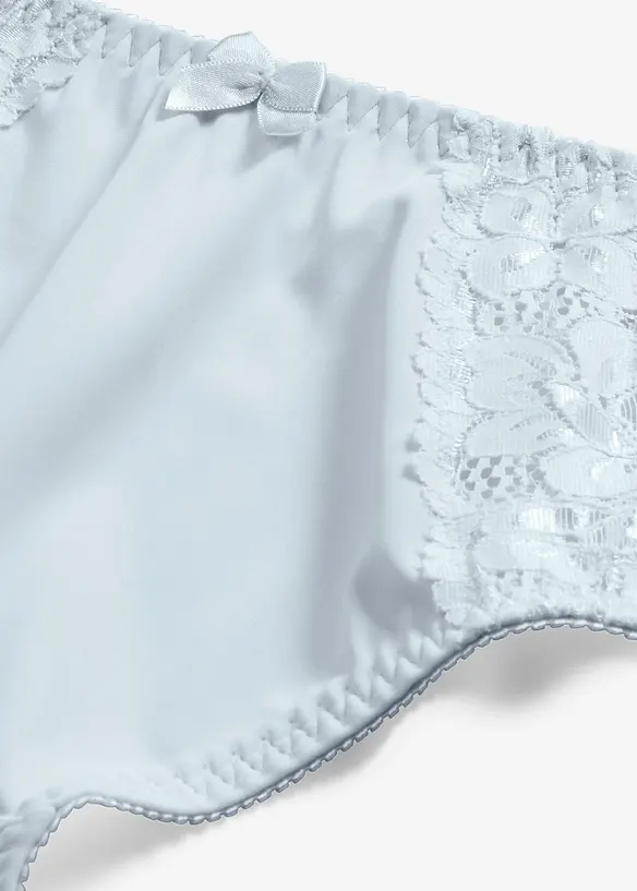 Truse med h&oslash;y midje og delikate blonder (2-pack), bonprix