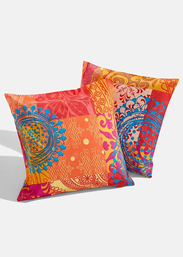 Putetrekk med patchwork-print (2-pack), bonprix