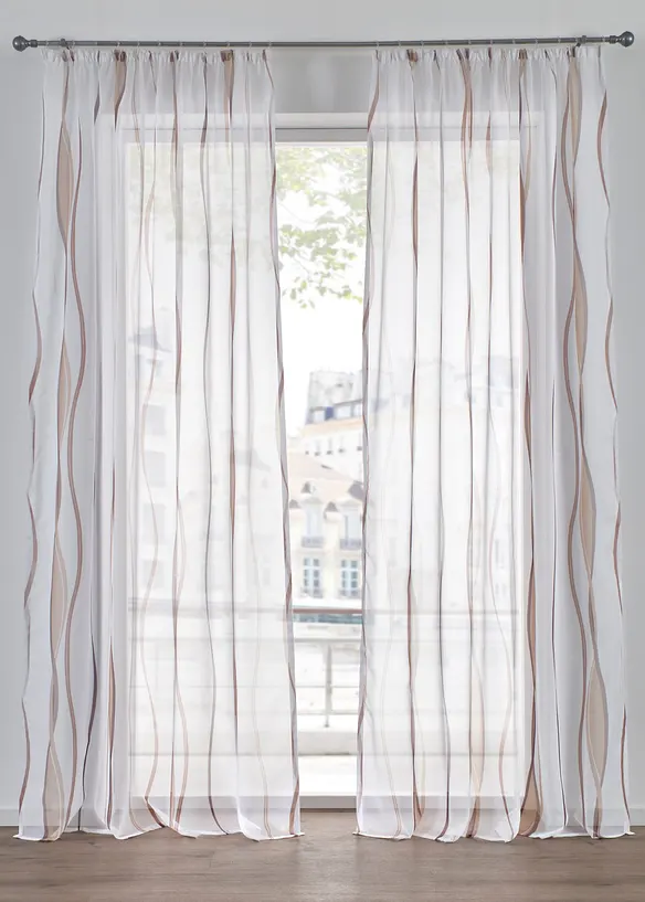 Gardin med b&oslash;lgem&oslash;nster (1-pack), bonprix