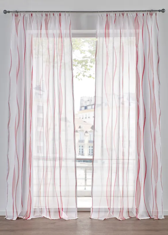 Gardin med b&oslash;lgem&oslash;nster (1-pack), bonprix