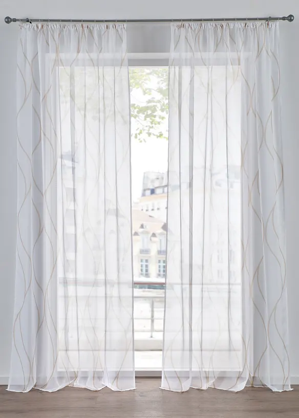 Gardin med b&oslash;lgem&oslash;nster, f&aring;s ogs&aring; i ekstra lang (1-pack), bonprix