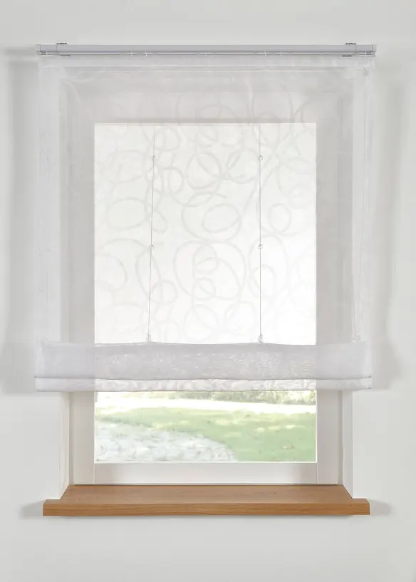 Transparent liftgardin med resirkulert polyester og trykt m&oslash;nster, bonprix