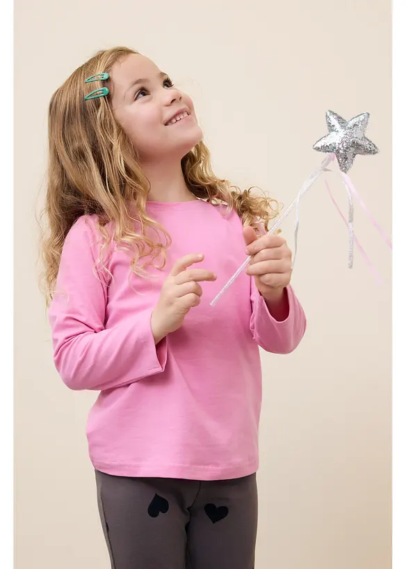 Langermet topp av elastisk, &oslash;kologisk bomullsmiks (3-pack), bonprix