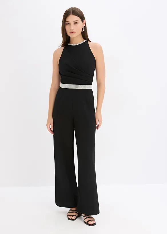 Jumpsuit i strukturert krepp, bonprix