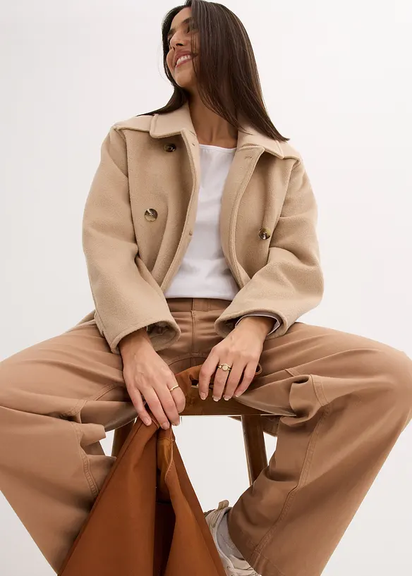 Losjakke med ull-look, bonprix