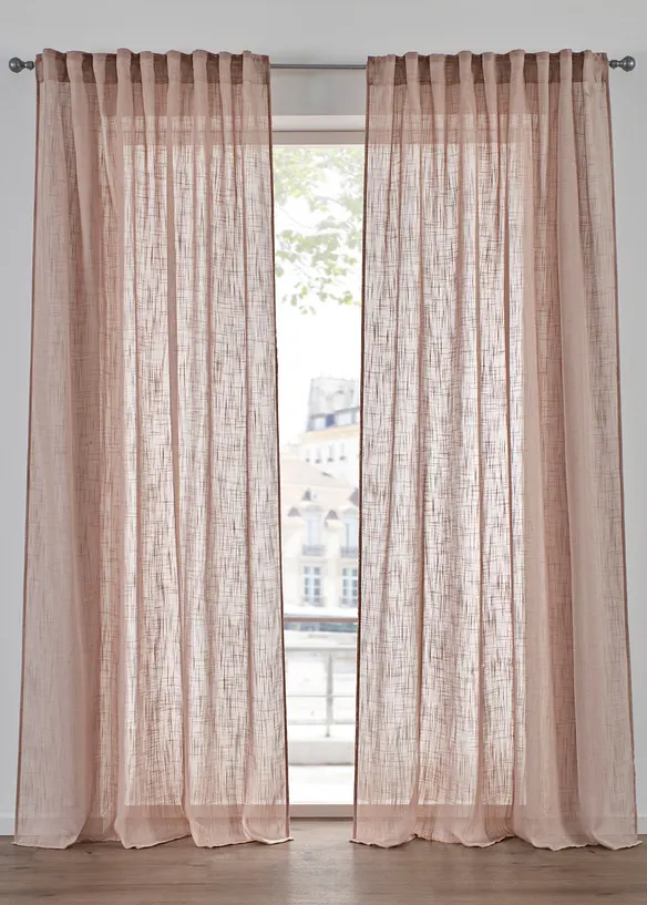 Gardiner i strukturmateriale (2-pack), bonprix