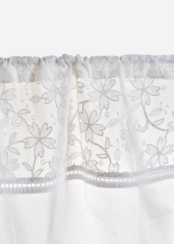 Gardinkappe i &oslash;kologisk bomull med broderi, bonprix