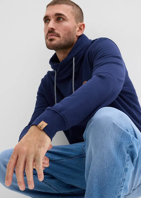 Sweatshirt med sjalskrage av 100% &oslash;kologisk bomull, bonprix