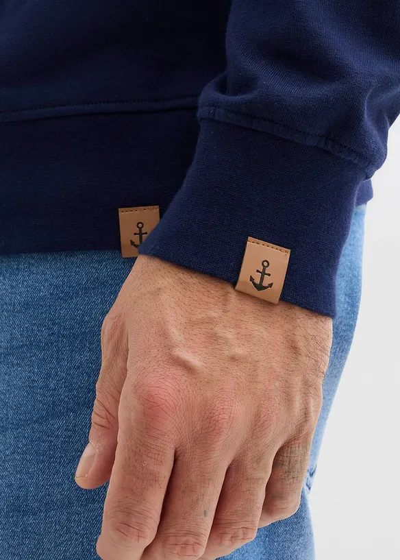 Sweatshirt med sjalskrage av 100% &oslash;kologisk bomull, bonprix