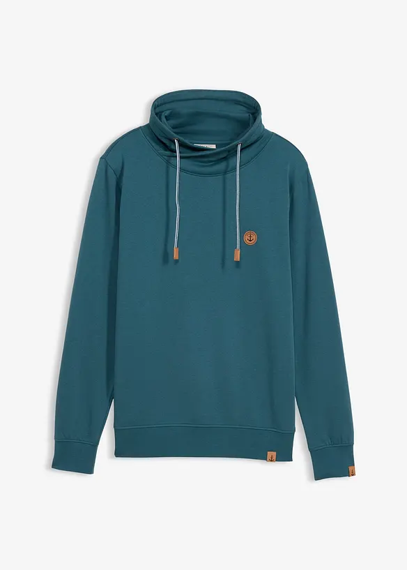 Sweatshirt med sjalskrage av 100% &oslash;kologisk bomull, bonprix