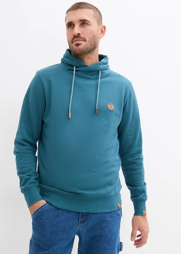 Sweatshirt med sjalskrage av 100% &oslash;kologisk bomull, bonprix