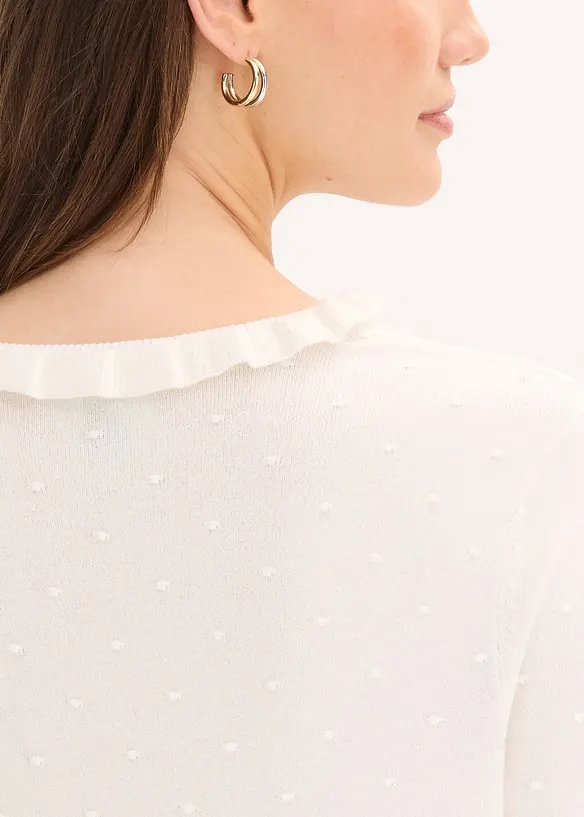 Finstrikket genser i viskosemiks, bonprix