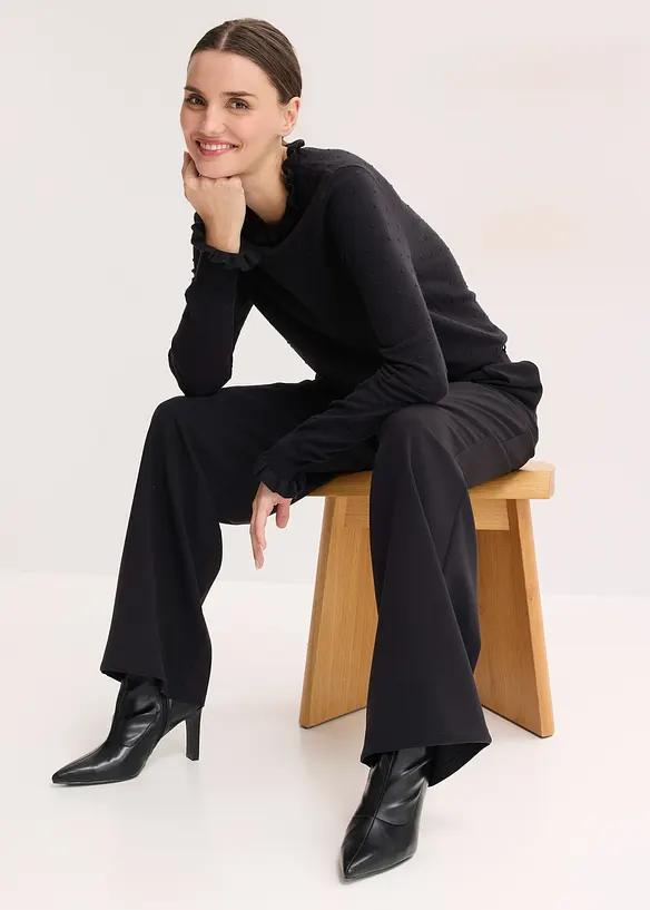 Finstrikket genser i viskosemiks, bonprix