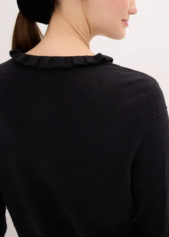 Finstrikket genser i viskosemiks, bonprix