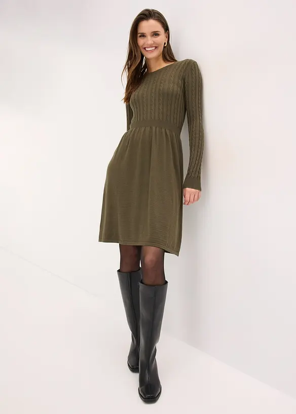 Strikkekjole av viskosemiks, bonprix