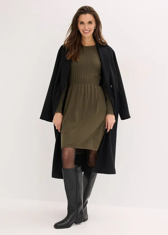 Strikkekjole av viskosemiks, bonprix