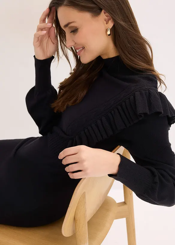 Strikket kjole i viskosemiks, bonprix