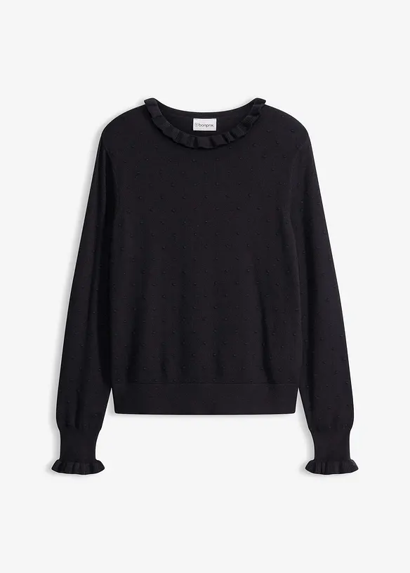 Finstrikket genser i viskosemiks, bonprix