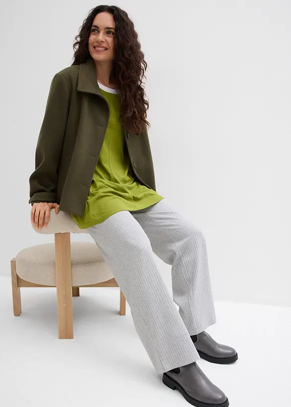 Langermet topp i bomull-/viskosemiks, bonprix