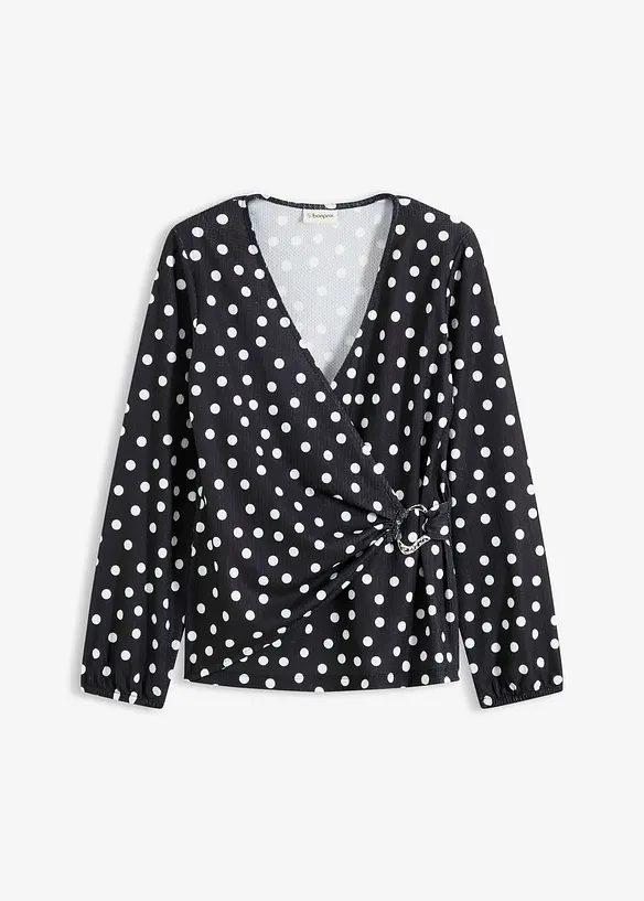 Langermet topp i strukturert jersey, bonprix