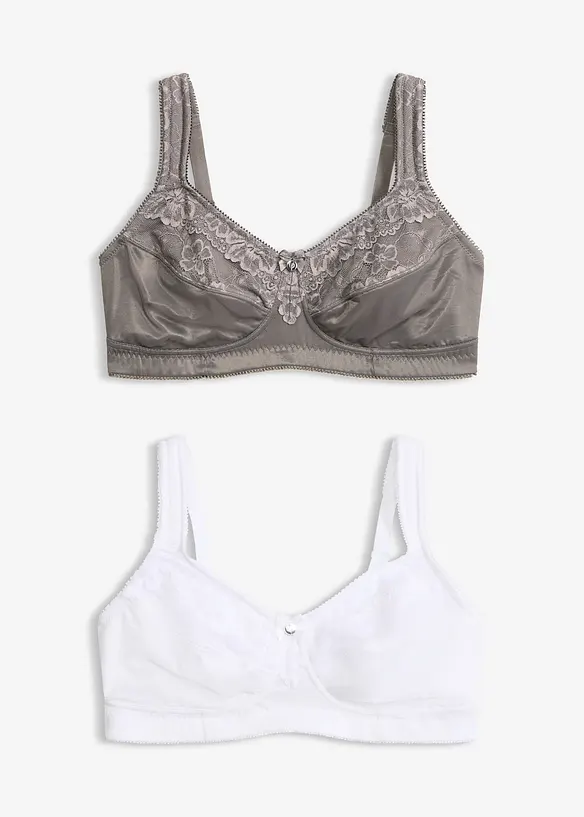 Avlastnings-BH uten spiler med vatterte stropper (2-pack), bonprix