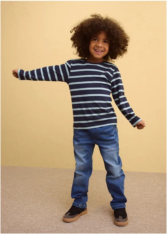 Langermet topp i ren &oslash;kologisk bomull (2-pack), bonprix