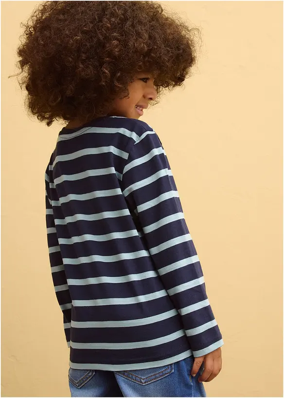 Langermet topp i ren &oslash;kologisk bomull (2-pack), bonprix