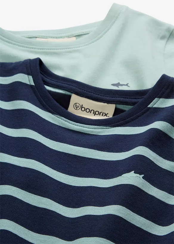 Langermet topp i ren &oslash;kologisk bomull (2-pack), bonprix