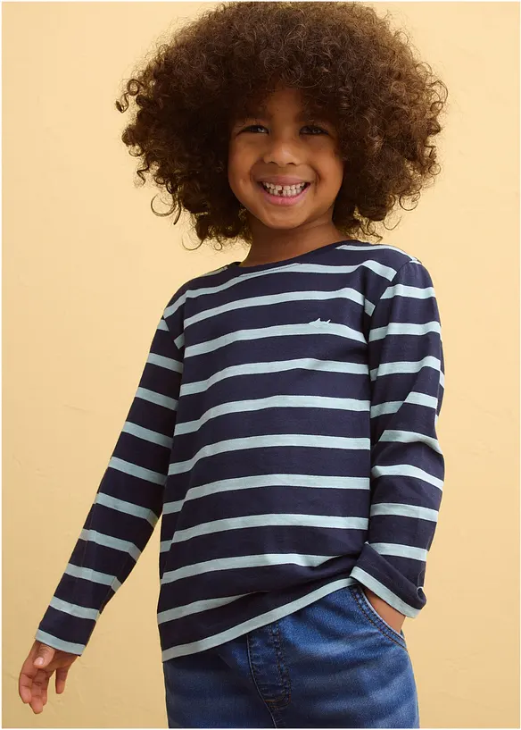 Langermet topp i ren &oslash;kologisk bomull (2-pack), bonprix