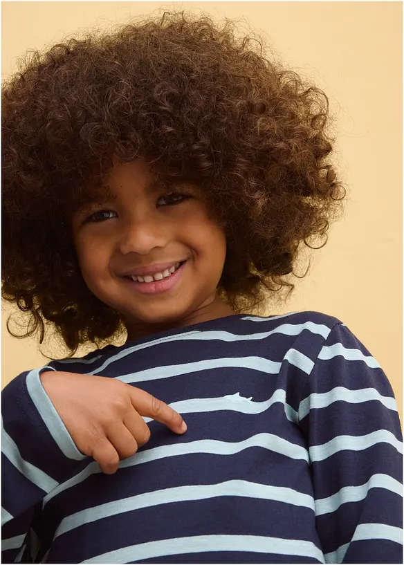 Langermet topp i ren &oslash;kologisk bomull (2-pack), bonprix