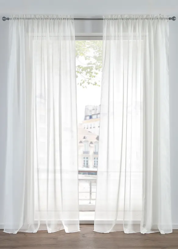 Gardiner i lett voile med l&oslash;pegang, bonprix