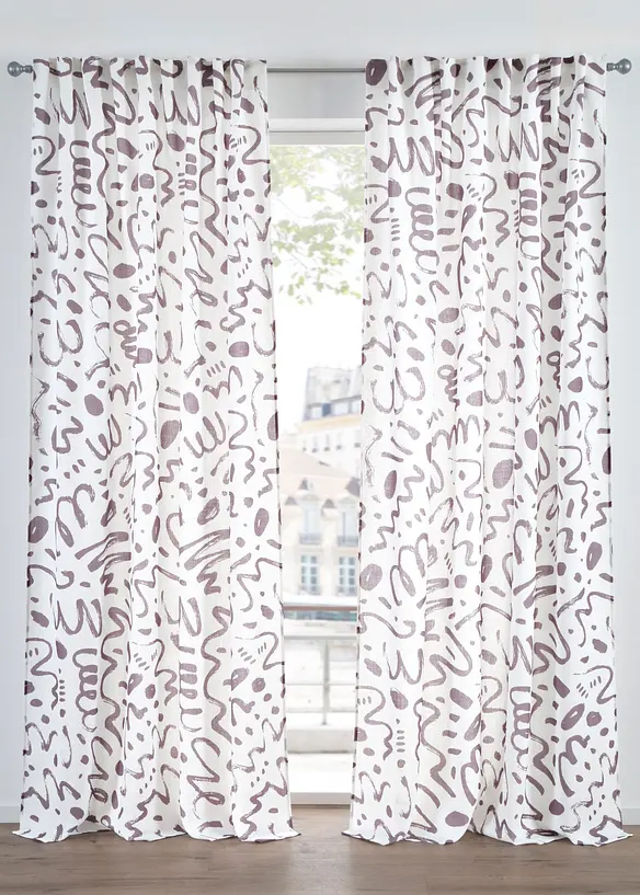 Gardin i strukturmateriale, f&aring;s ogs&aring; i ekstra lang (1-pack), bonprix