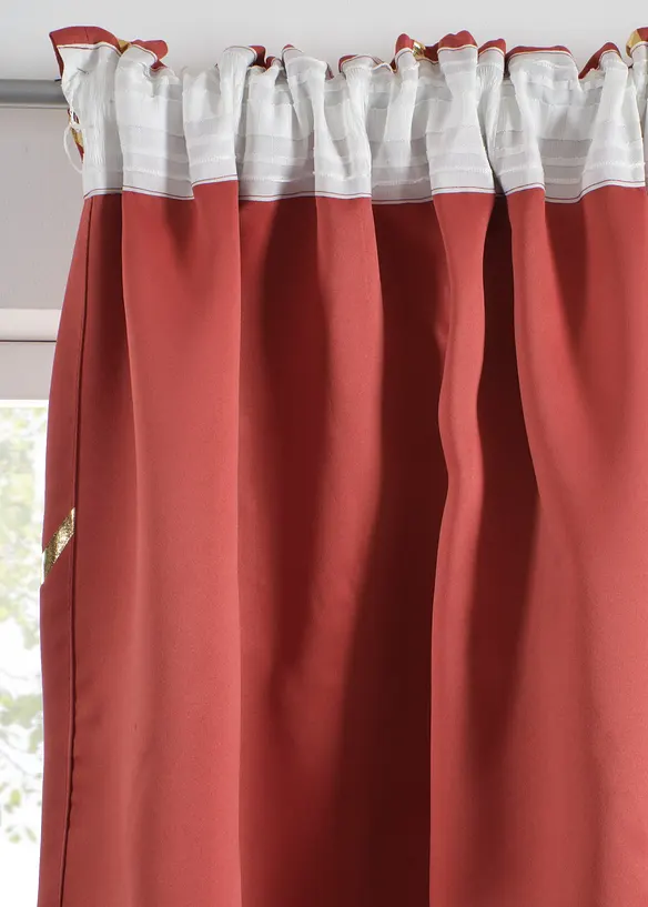 M&oslash;rkleggingsgardin med glanstrykk (1-pack), bonprix