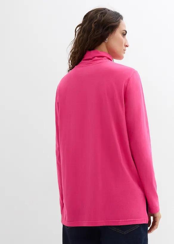 Topp i &oslash;kologisk bomull med h&oslash;y hals, bonprix