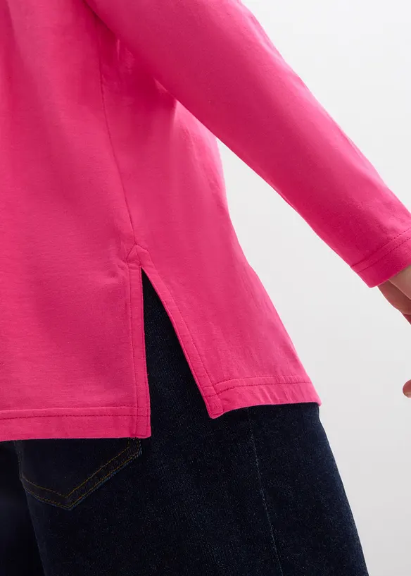 Topp i &oslash;kologisk bomull med h&oslash;y hals, bonprix