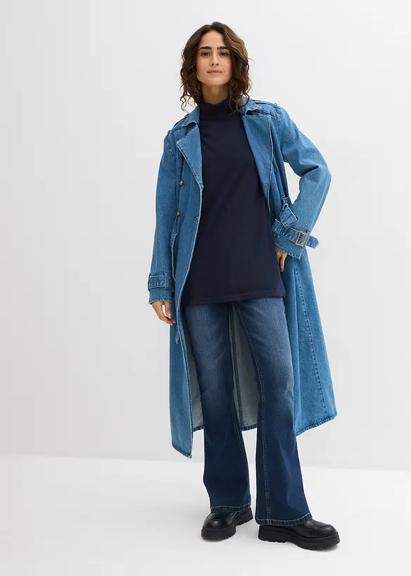 Topp i &oslash;kologisk bomull med h&oslash;y hals, bonprix