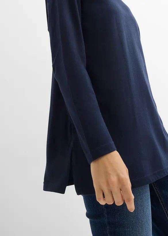 Topp i &oslash;kologisk bomull med h&oslash;y hals, bonprix