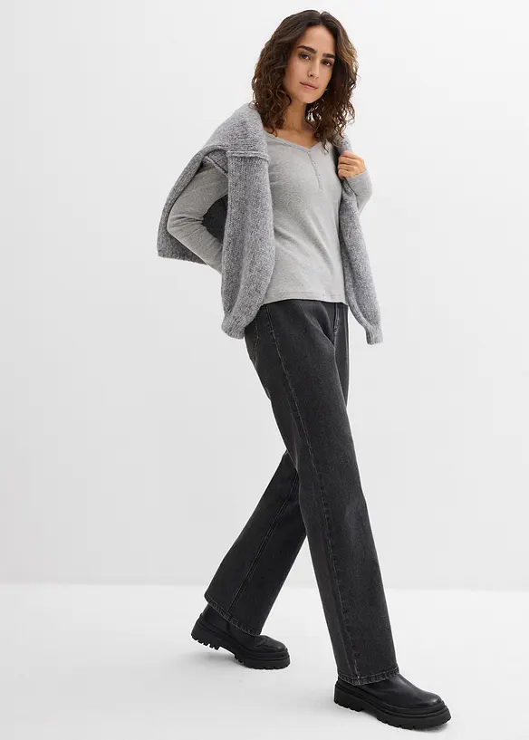 Langermet topp i 100% &oslash;kologisk bomull, bonprix