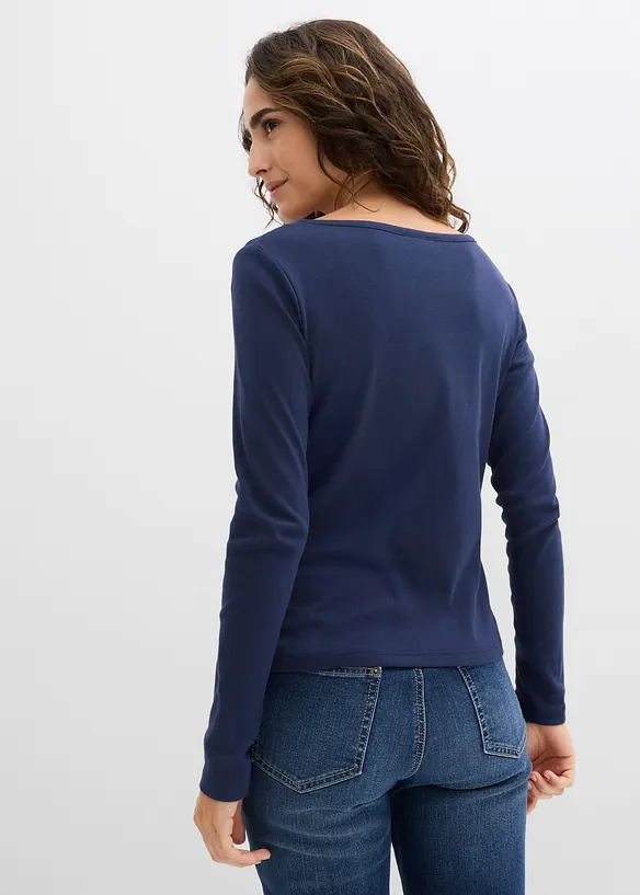 Langermet topp i 100% &oslash;kologisk bomull, bonprix