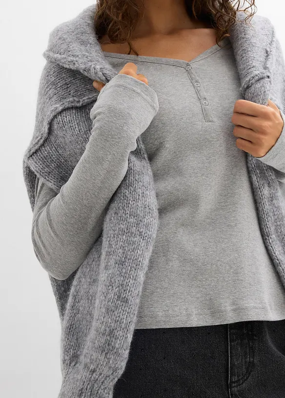 Langermet topp i 100% &oslash;kologisk bomull, bonprix