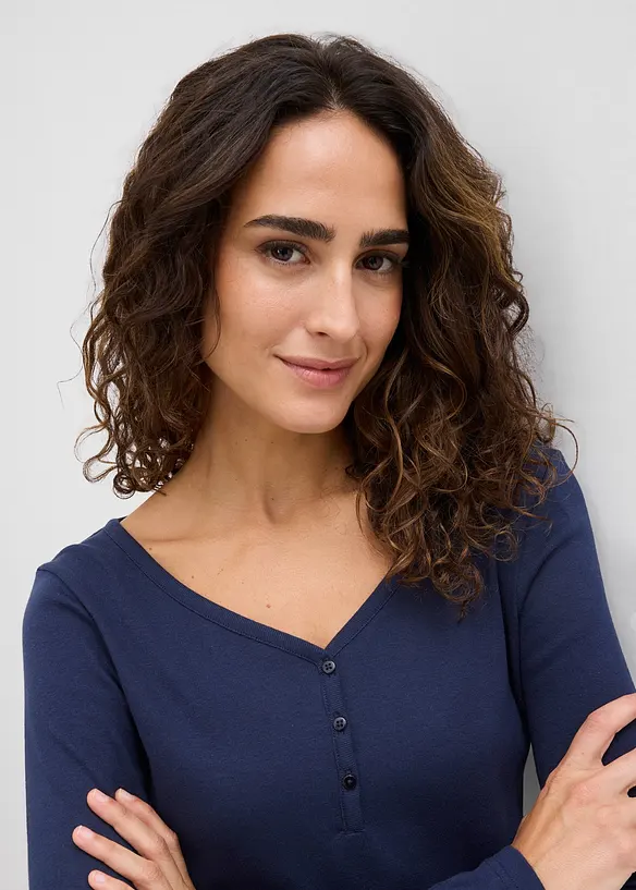 Langermet topp i 100% &oslash;kologisk bomull, bonprix