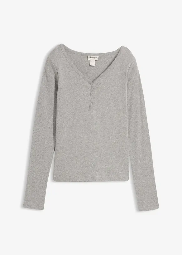 Langermet topp i 100% &oslash;kologisk bomull, bonprix