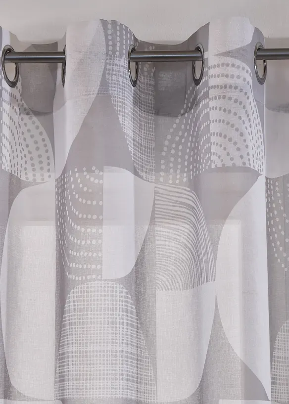 Gardin med resirkulert polyester og trykt m&oslash;nster (1-pack), bonprix