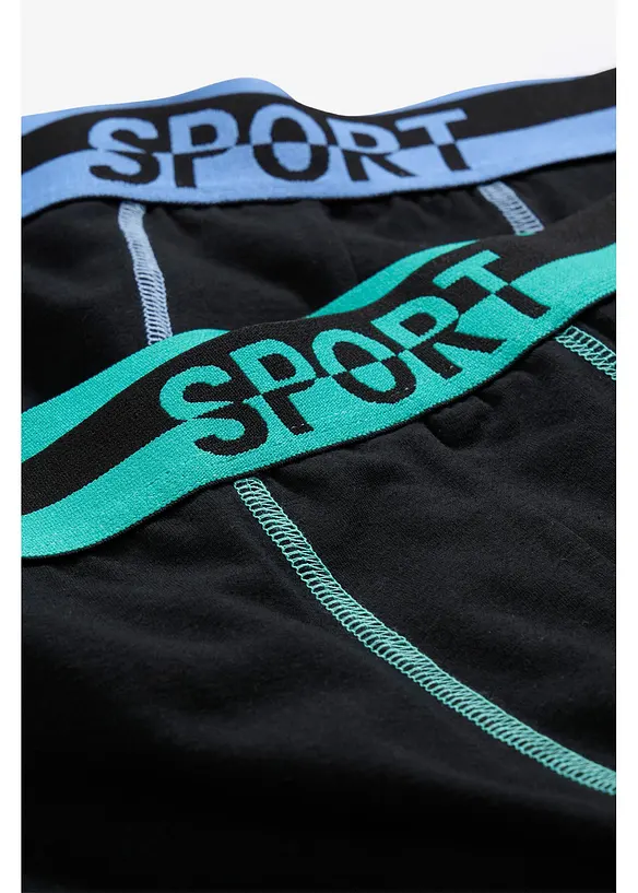 Lang, tettsittende boxershorts med myk bomull (2-pack), bonprix