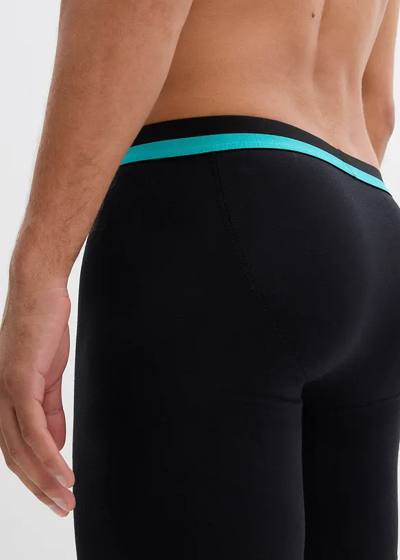 Lang, tettsittende boxershorts med myk bomull (2-pack), bonprix