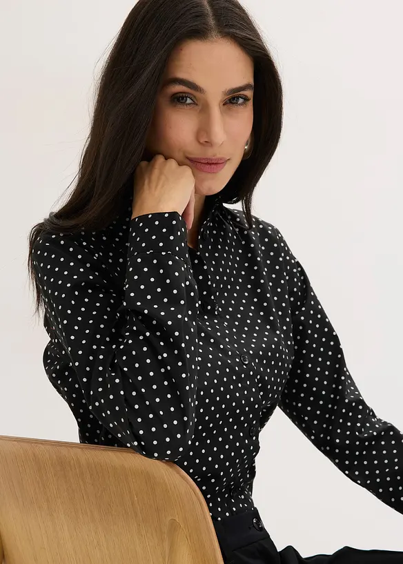 Bluse med bomull i dobbelpakning, bonprix