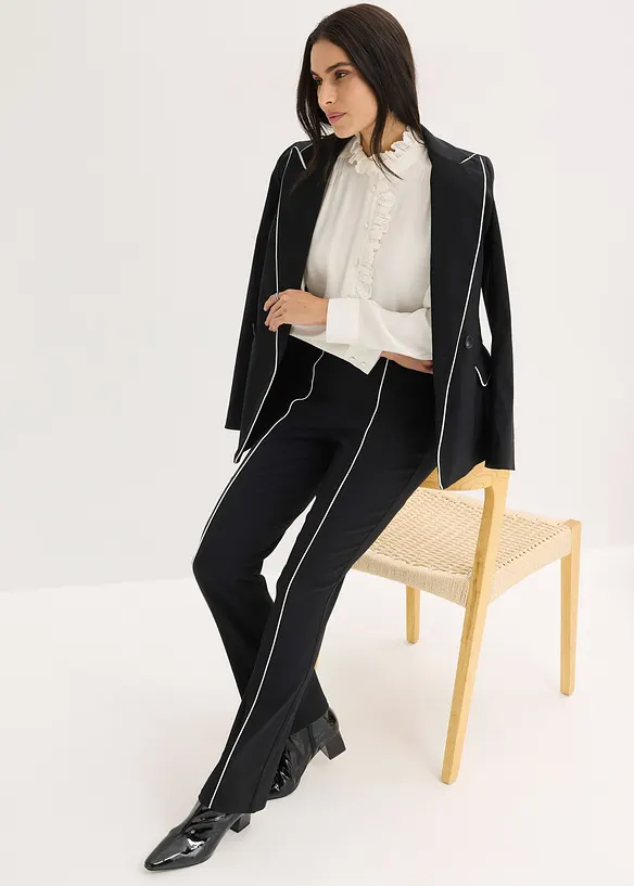 Bukse i bengalin med stretch, flared, bonprix