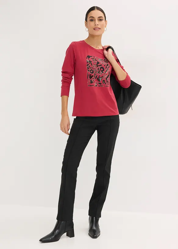 Langermet topp i &oslash;kologisk bomull, bonprix